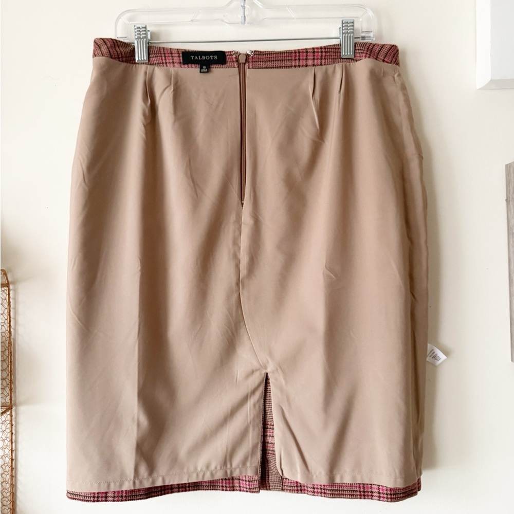 Talbots Wool Blend Glen Plaid Pencil Skirt Size 10 Classic Preppy Academia - Picture 10 of 15